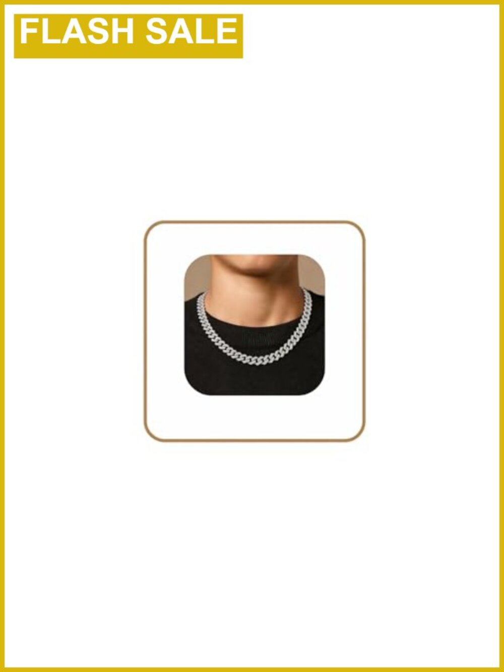 14K Gold Plated Silver Iced Out Cuban Link Chain Necklace Hip Hop Jewelry Gift